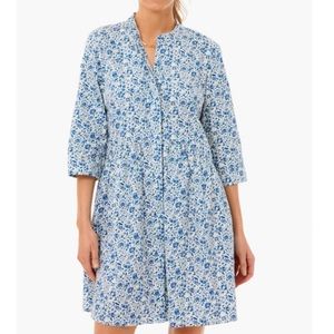 Ditsy Blue Floral Tuckernuck Royal Shirt Dress